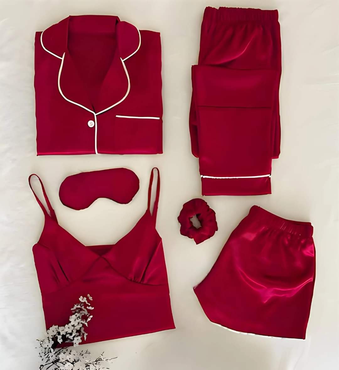 6PC SILK Sleepwear Set